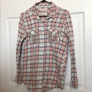 Mudd long sleeved flannel button up